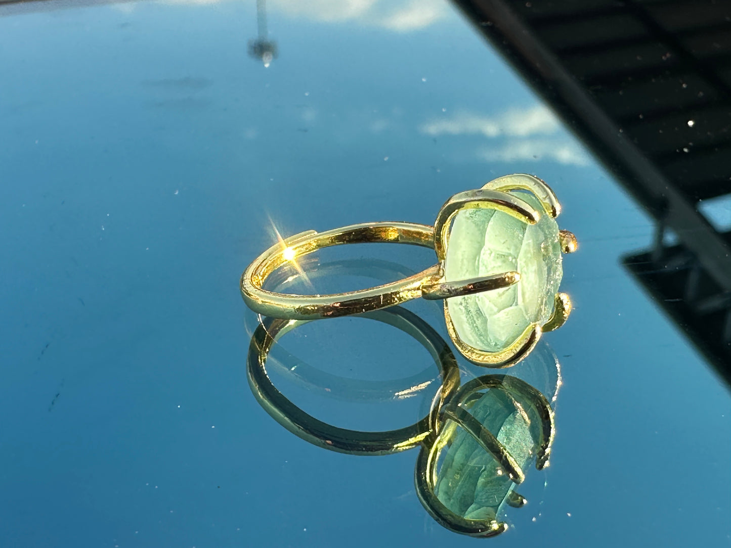 Capital One Glass, Sterling Silver, Ring, Candice Alexander, Jewelry, Hand-crafted, Personalized