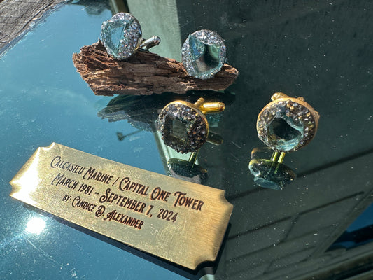 Tower Glass Metal Cuff Links