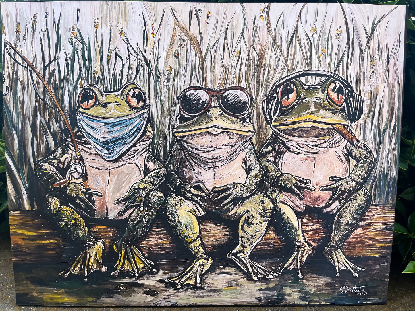 Speak, See, and Hear No Evil Frogs