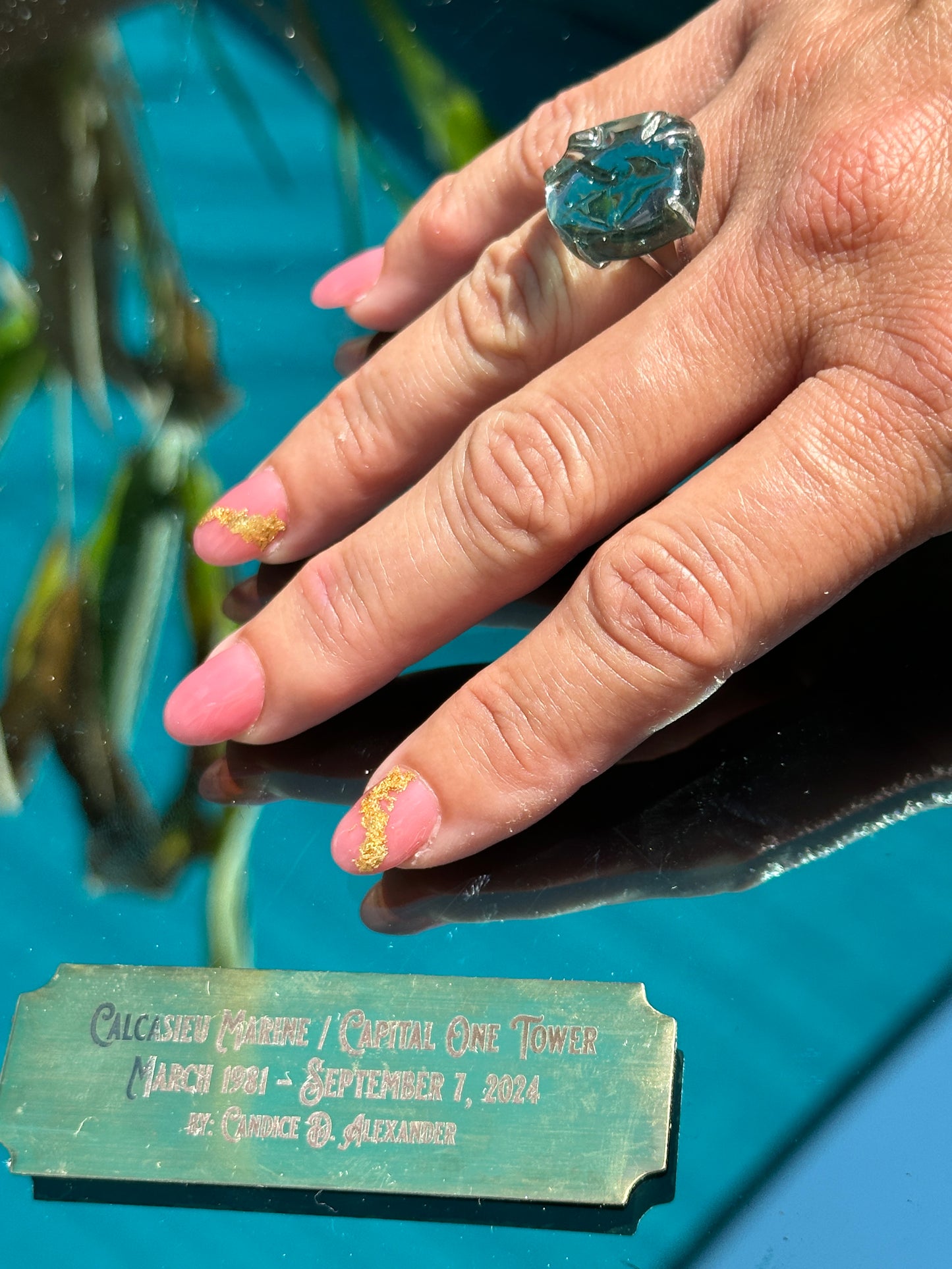 Capital One Glass, Sterling Silver, Ring, Candice Alexander, Jewelry, Hand-crafted, Personalized