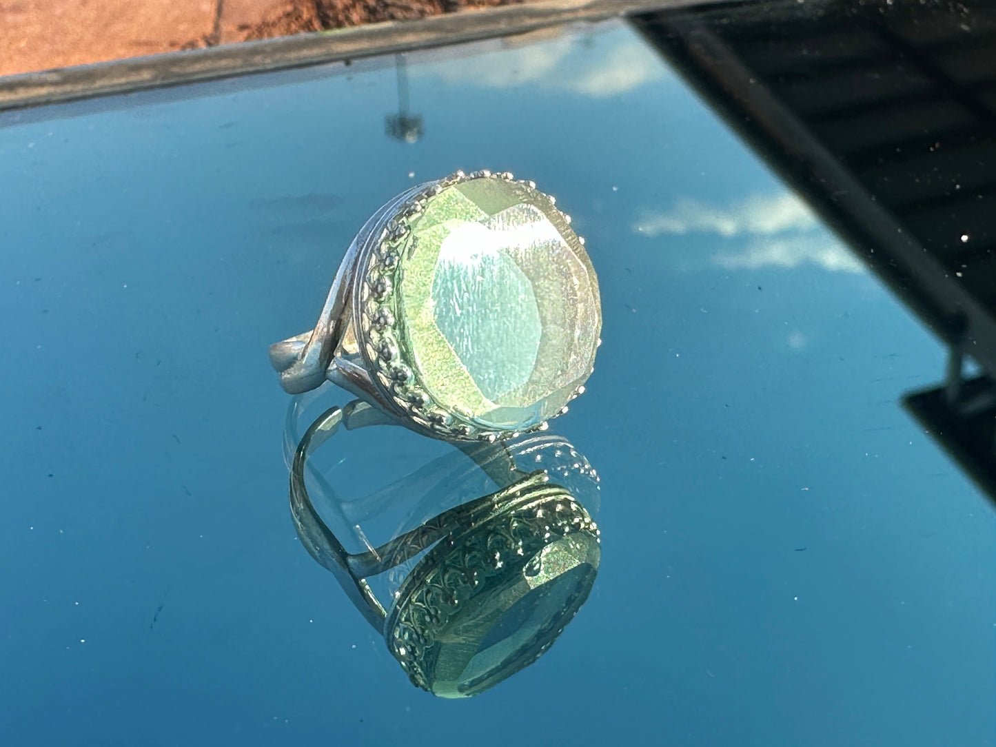 Capital One Glass, Sterling Silver, Ring, Candice Alexander, Jewelry, Hand-crafted, Personalized