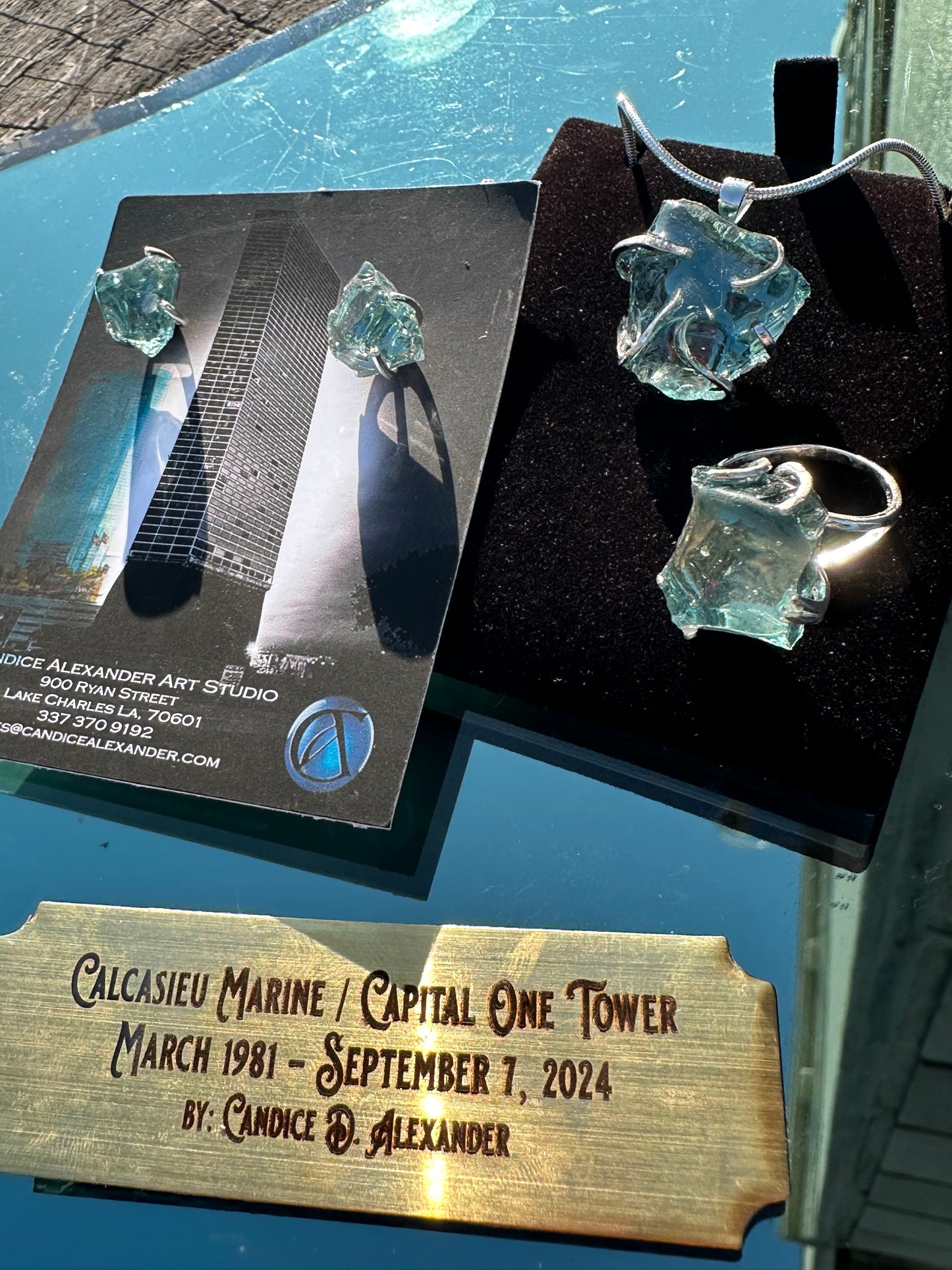 Capital One Glass, Sterling Silver, Ring, Candice Alexander, Jewelry, Hand-crafted, Personalized