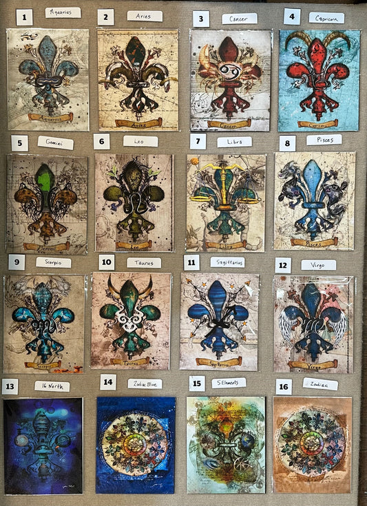 Fleur de Lis Zodiac Signs Art Collection