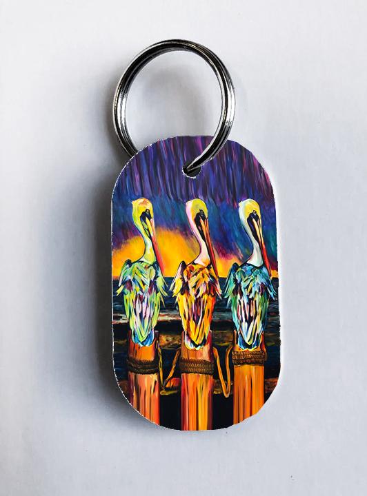 Three Pelicans Keychain