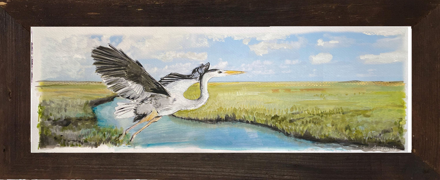 Candice Alexander, Alexander Art, Louisiana, Southwest Louisiana, Blue Heron, Bayou