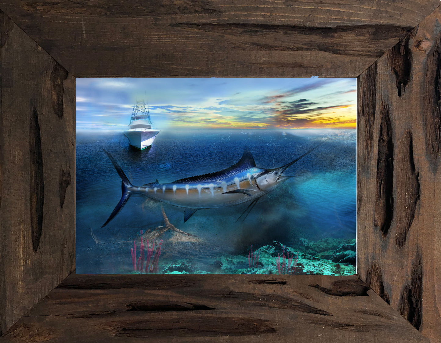 Candice Alexander, Alexander, Art, Studio, Louisiana, Lake Charles, Calcasieu, Parish, Atlantic, Blue, Marlin, Blue Marlin, Marlin, New Orleans, Golden Nugget, Seabrook, Texas, Gulf of Mexico, Fishing, Ship, Restaurant, Painting, Print, Picture