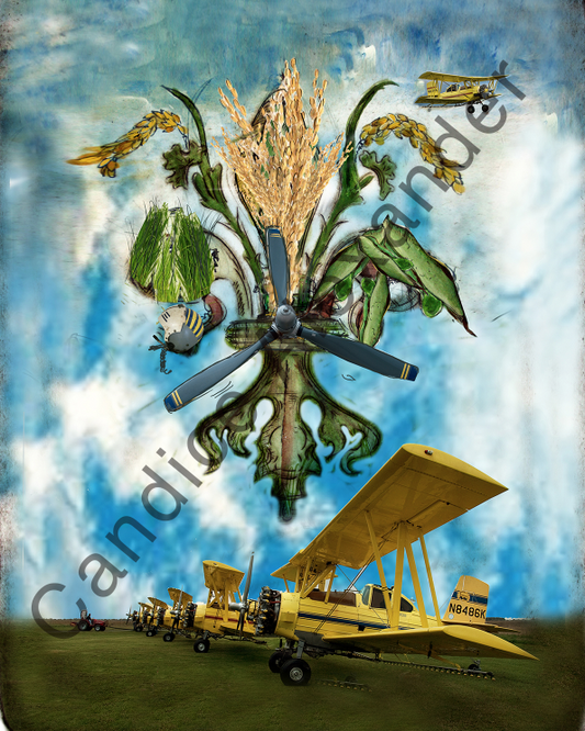 Crop Duster, Fleur De Lis Candice Alexander Fleur De Lis art by Candice Alexander, Louisiana Artist