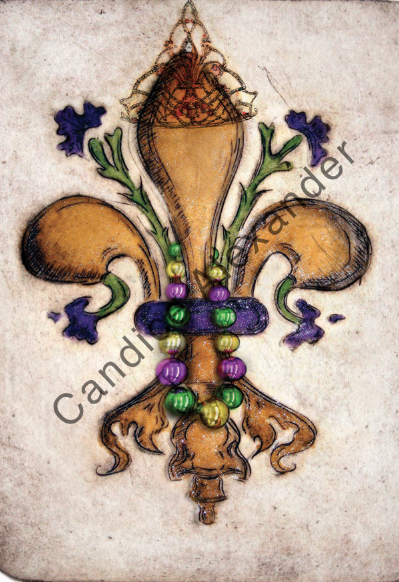 Fat Tuesday Fleur De Lis Candice Alexander Fleur De Lis art by Candice Alexander, Louisiana Artist