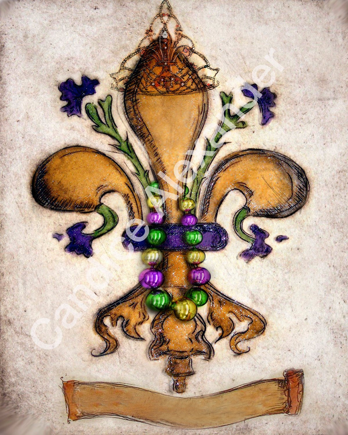 Mardi Gras Fleur De Lis art by Candice Alexander, Louisiana Artist