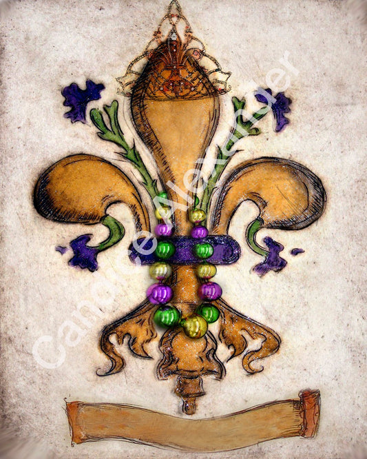Mardi Gras Fleur De Lis art by Candice Alexander, Louisiana Artist