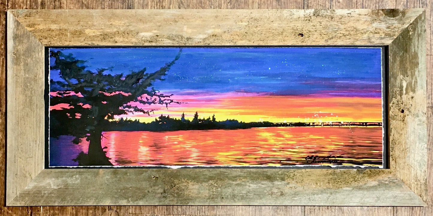 Candice Alexander, Alexander Art, Louisiana, Shreveport, Lake Charles, Cross Lake, Sunset, Bayou, Louisiana Collection, Landscape Background, Sky