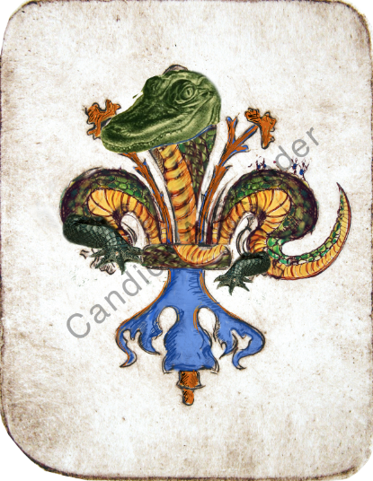 Gator fleur de lis art by candice Alexander Louisiana artist