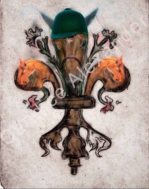 Brown Horse Fleur de Lis design by Candice Alexander, Fleur De Lis Artist Fleur De Lis art by Candice Alexander, Louisiana Artist