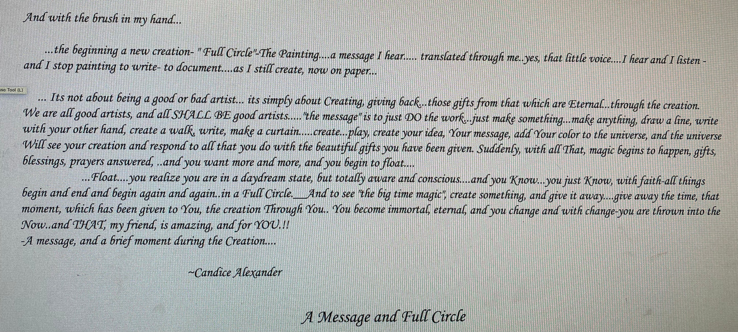 Full Circle Wood Wood Engraving "One of a Kind"