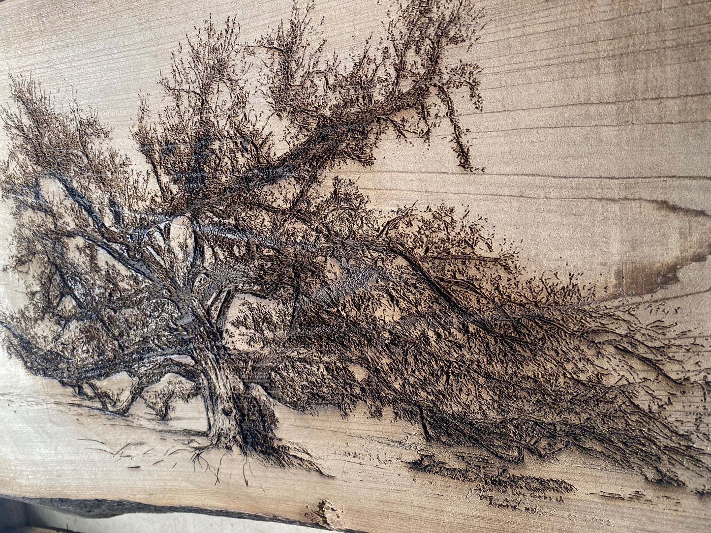 Sallier Oak Laser Engraving "One of a Kind"