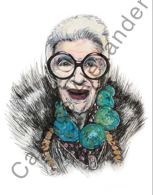 Iris Apfel Fleur de Lis design by Candice Alexander, Fleur De Lis Artist