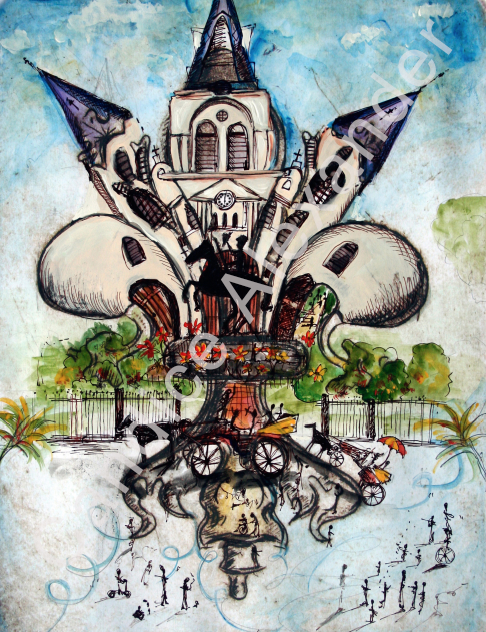 Jackson Square Fleur de Lis design by Candice Alexander, Fleur De Lis Artist Fleur De Lis art by Candice Alexander, Louisiana Artist