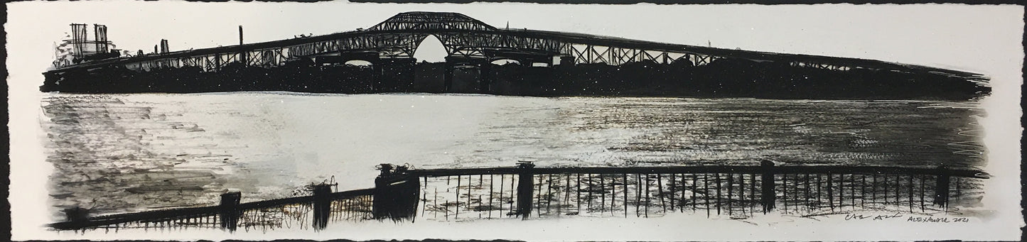 Candice Alexander, Alexander Art, Louisiana, Southwest Louisiana, Lake Charles, I-10 Bridge, Black & White
