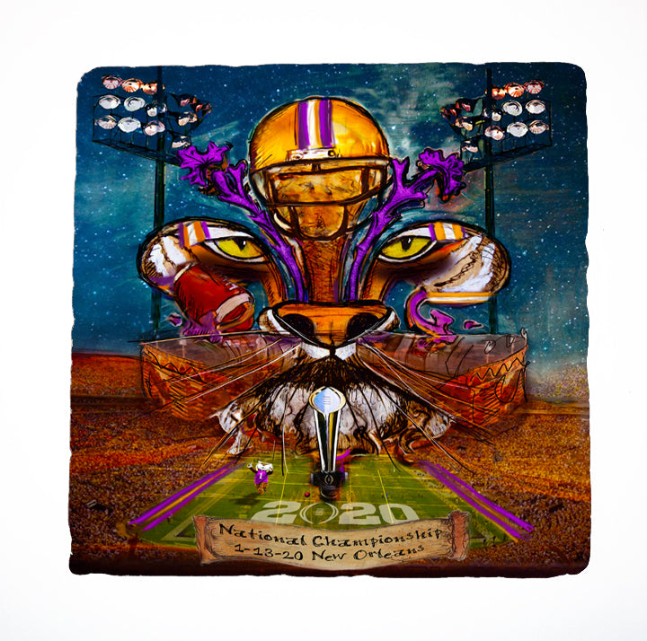 LSU Championship 2020 Louisiana Fleur De LIs Art by Candice Alexander Louisiana Artist