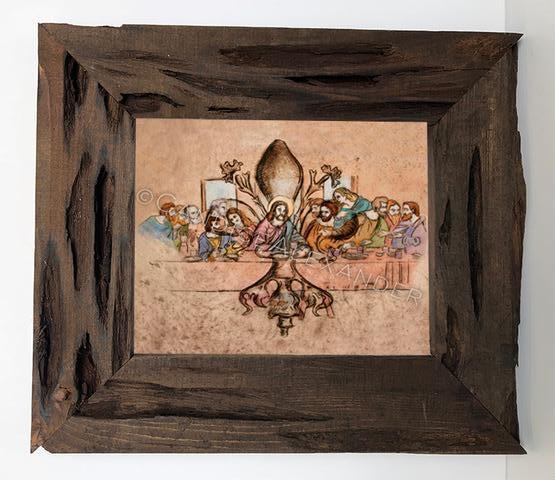 Candice Alexander Fleur De Lis Last Supper Louisiana Cypress Frame