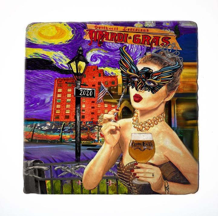 2020 Official SWLA Mardi Gras Poster Coaster