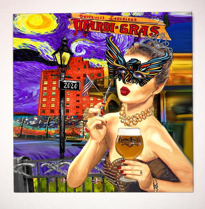 Candice Alexander, Louisiana Artist, creates the 2020 Official SWLA Mardi Gras Poster