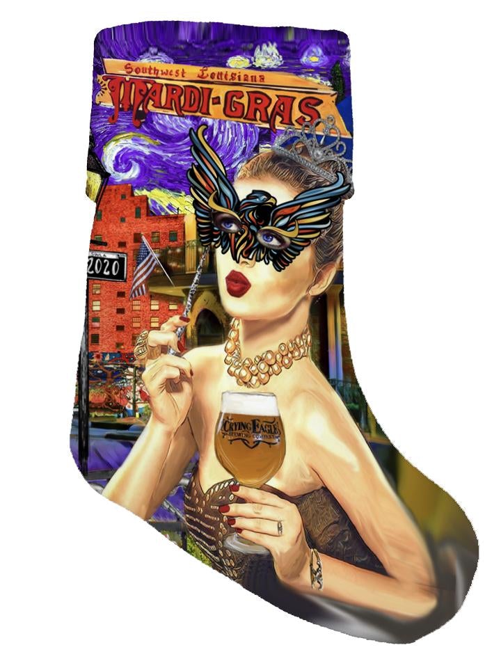 2020 Official SWLA Mardi Gras Poster Christmas Stocking