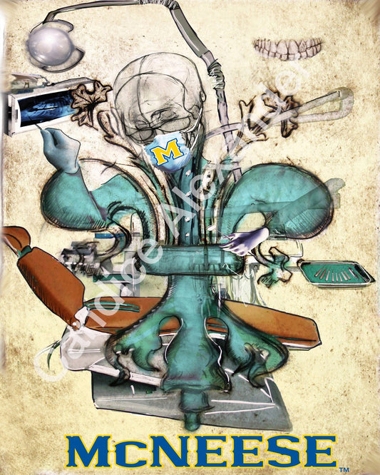Mcneese Dentist Fleur De Lis art by Candice Alexander, Louisiana Artist