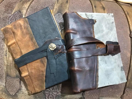 Leather Journals made by Candice Alexander Louisiana and Fleur de LIs artist