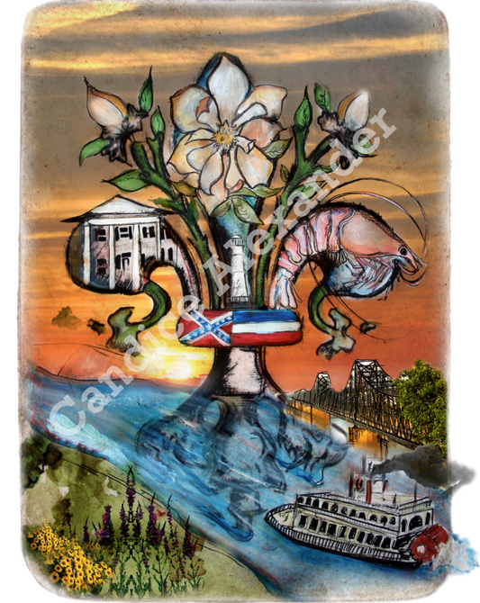 Mississippi Fleur de Lis design by Candice Alexander, Fleur De Lis Artist Fleur De Lis art by Candice Alexander, Louisiana Artist