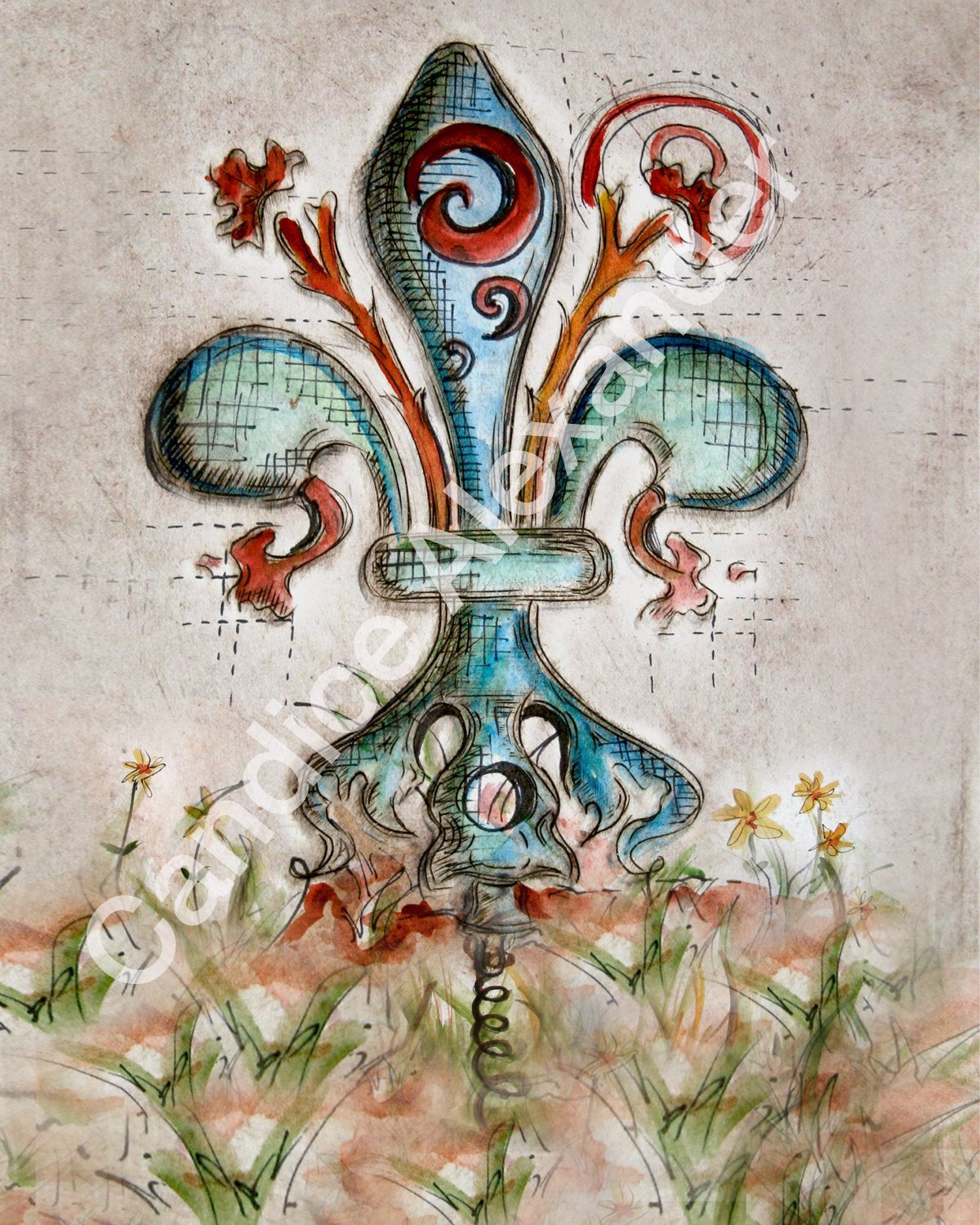 Palmergrid Fleur De Lis Design Candice Alexander Fleur De Lis art by Candice Alexander, Louisiana Artist
