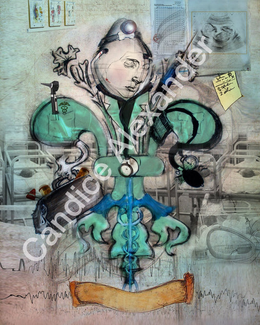Pediatrician Fleur de Lis design by Candice Alexander  Fleur De Lis art by Candice Alexander, Louisiana Artist