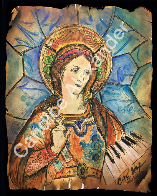 Saint Cecilia Candice Alexander Fleur De Lis Artist Fleur De Lis art by Candice Alexander, Louisiana Artist