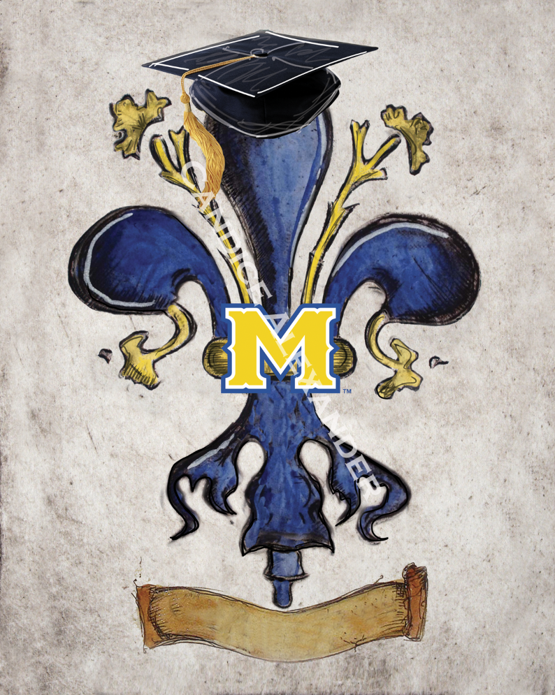 McNeese Graduate Fleur de Lis art by Candice Alexander, Fleur de Lis Artist Fleur De Lis art by Candice Alexander, Louisiana Artist