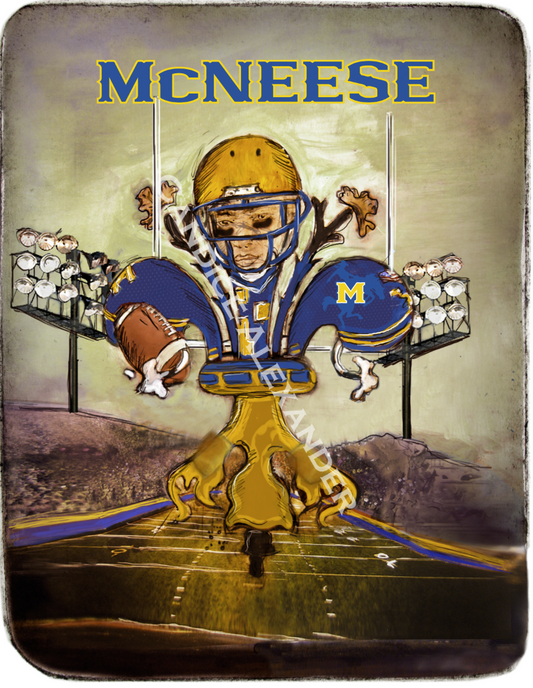 McNeese Football Fleur de Lis art by Candice Alexander, Fleur de Lis Artist Fleur De Lis art by Candice Alexander, Louisiana Artist
