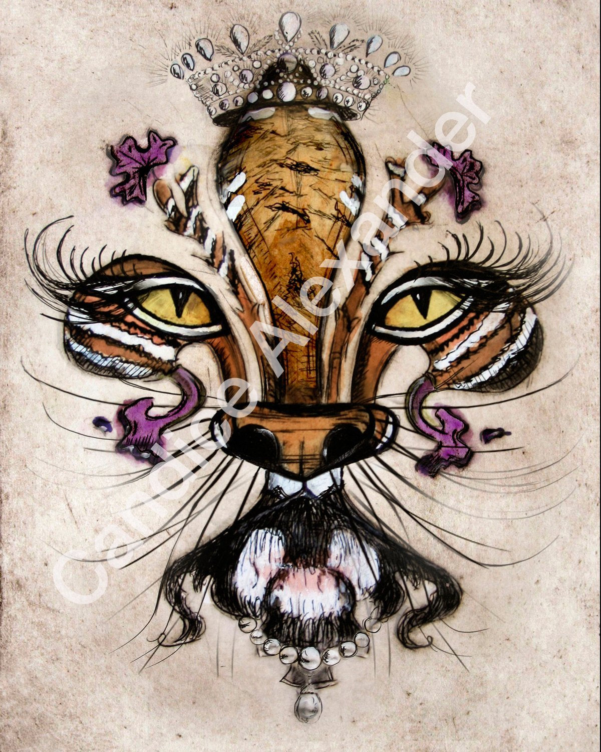 She Bengal Fleur De Lis art by Candice Alexander, Louisiana Artist Fleur De Lis by Candice Alexander Fleur De Lis Artist
