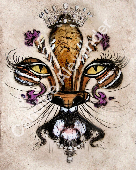 She Bengal Fleur De Lis art by Candice Alexander, Louisiana Artist Fleur De Lis by Candice Alexander Fleur De Lis Artist