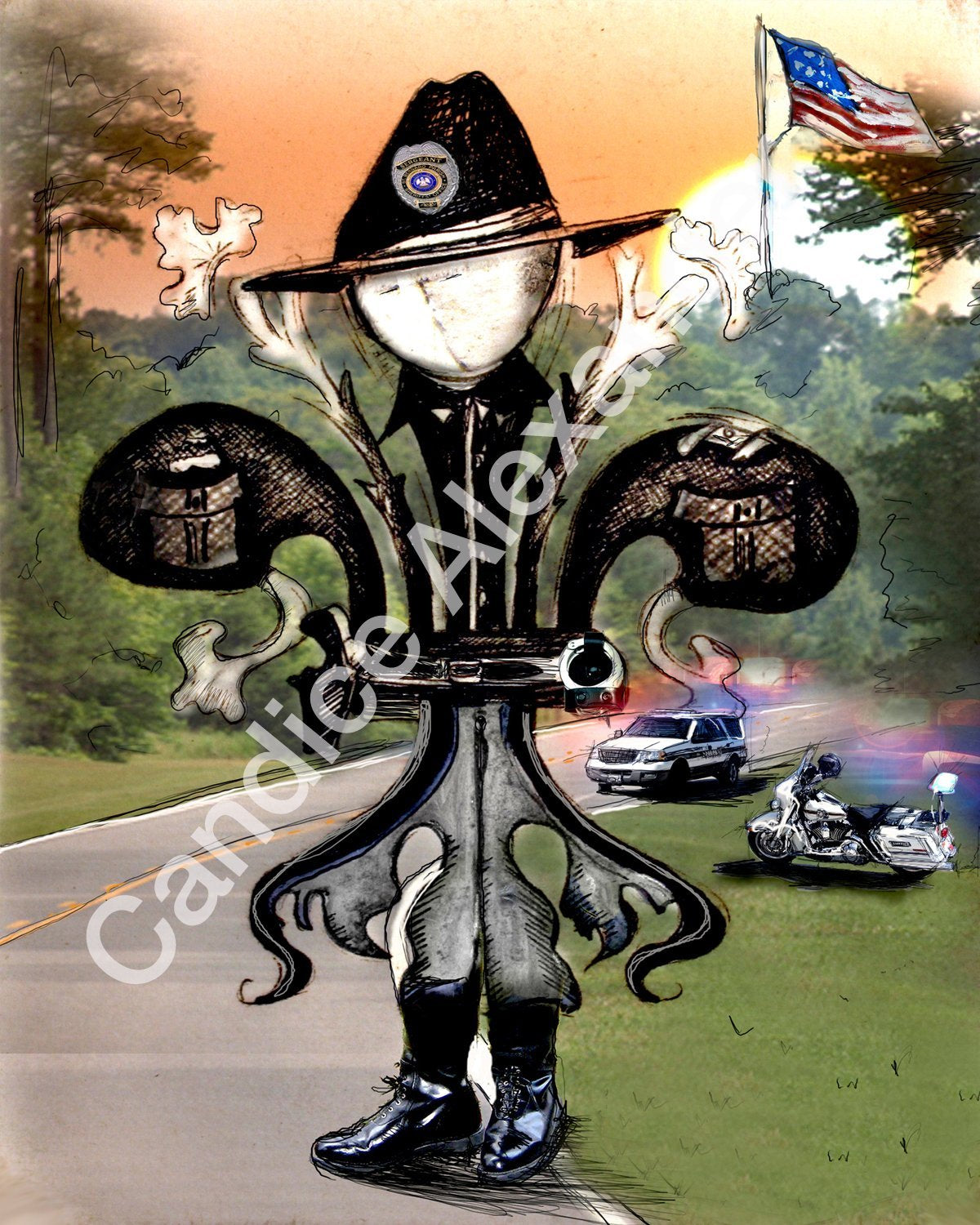 Sheriff Fleur De Lis by Candice Alexander, Fleur De Lis Artist Fleur De Lis art by Candice Alexander, Louisiana Artist