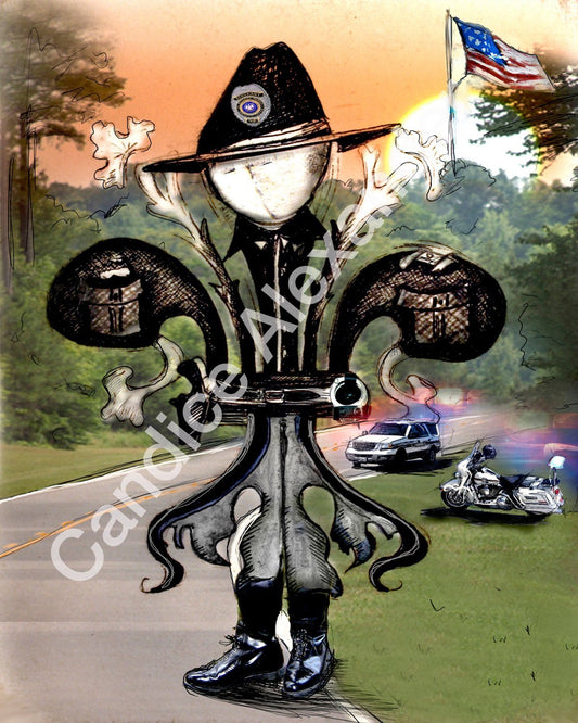 Sheriff Fleur De Lis by Candice Alexander, Fleur De Lis Artist Fleur De Lis art by Candice Alexander, Louisiana Artist