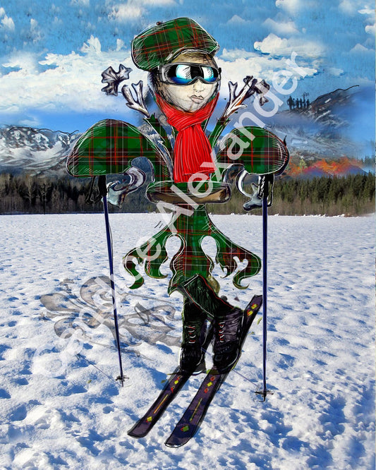 Skier Fleur De Lis by Candice Alexander Fleur De Lis Artist Fleur De Lis art by Candice Alexander, Louisiana Artist