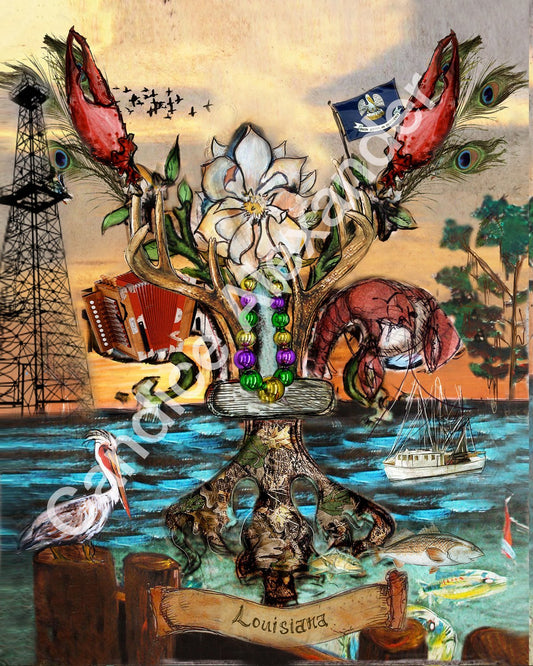 Special What We Love Fleur De Lis art by Candice Alexander, Louisiana Artist Fleur De Lis by Candice Alexander Fleur De Lis Artist