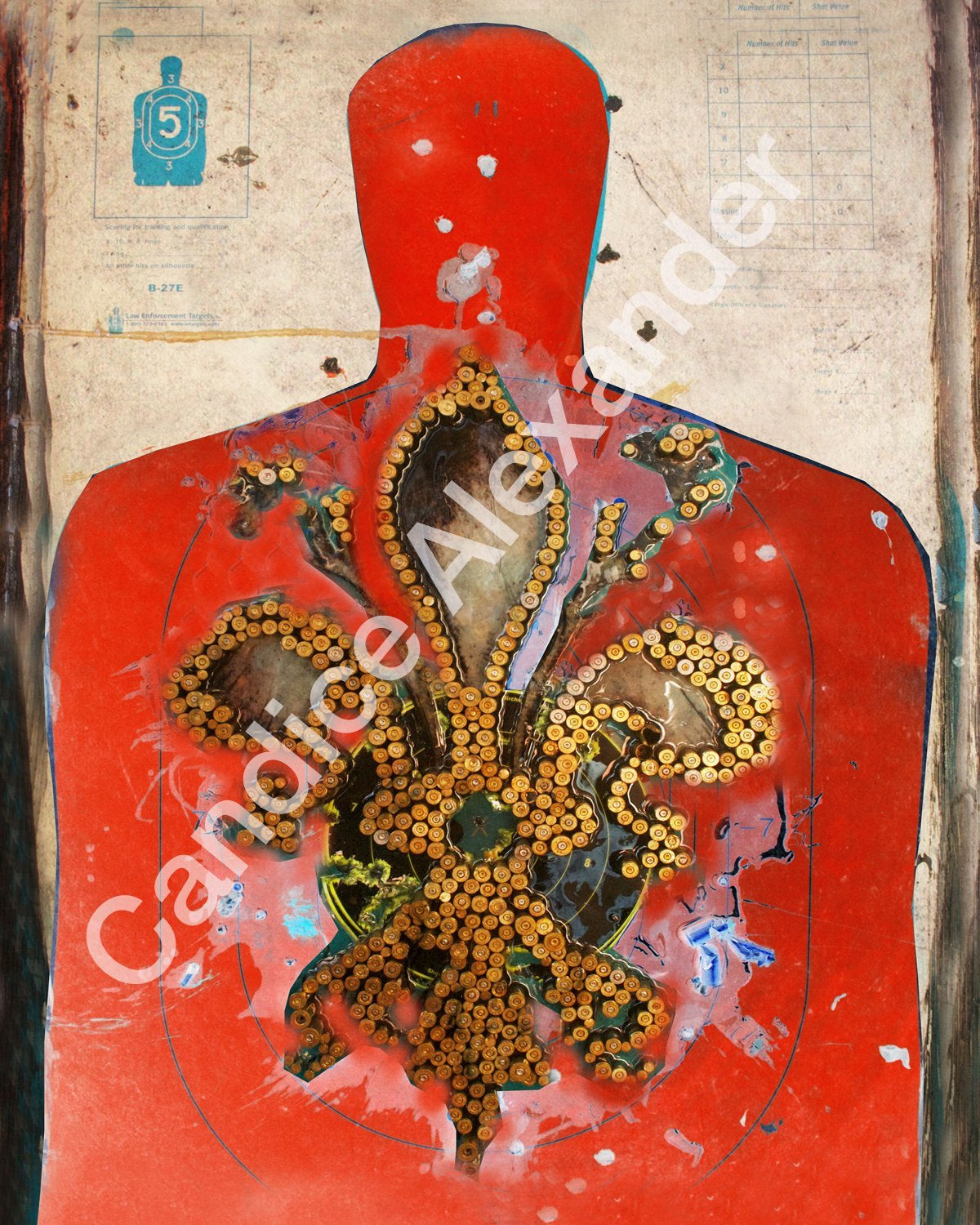 Thin Blue Line Red Fleur De Lis by Candice Alexander Fleur De Lis art by Candice Alexander, Louisiana Artist