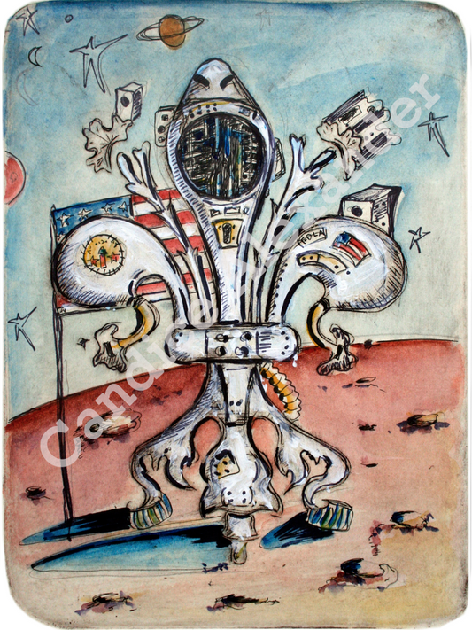 To the Moon, Fleur De Lis art by Candice Alexander, Louisiana Artist Fleur de Lis art by Candice Alexander, Fleur de Lis Artist