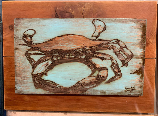 Crab Wood Wood Engraving "One of a Kind"