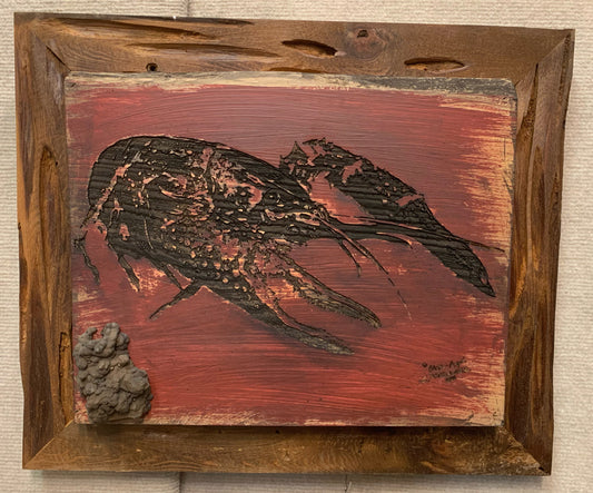 Crawfish Wood Engraving "One of a Kind"