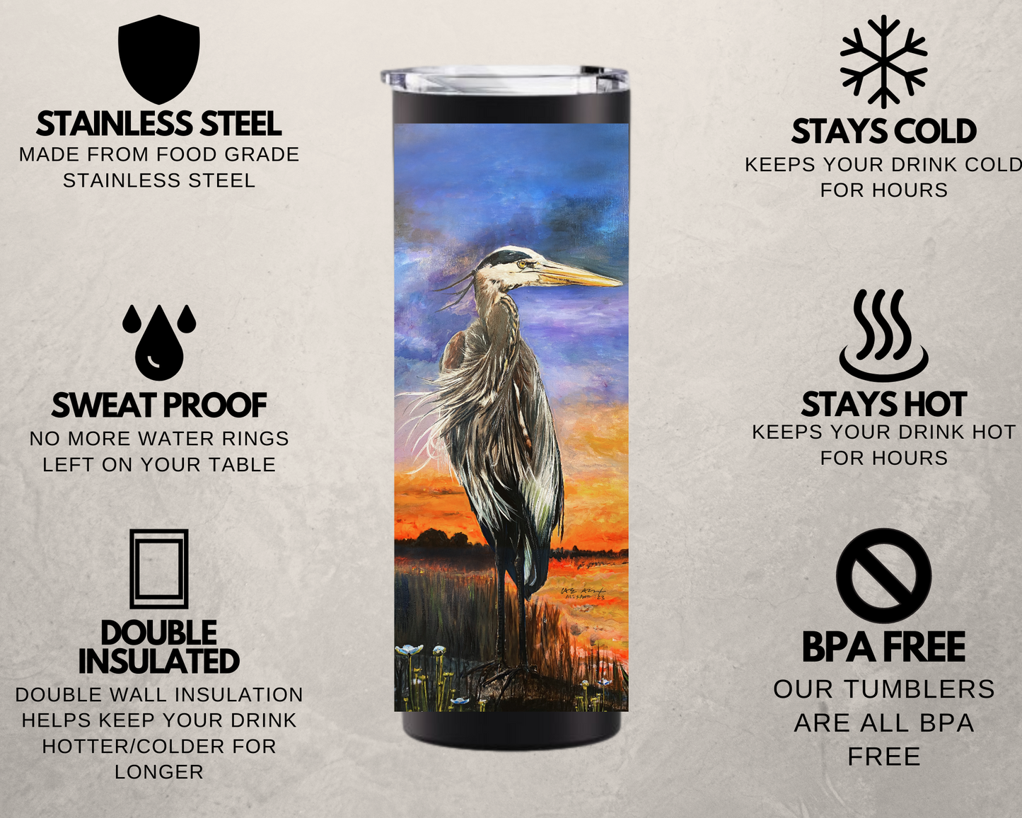 Blue Heron Tumbler