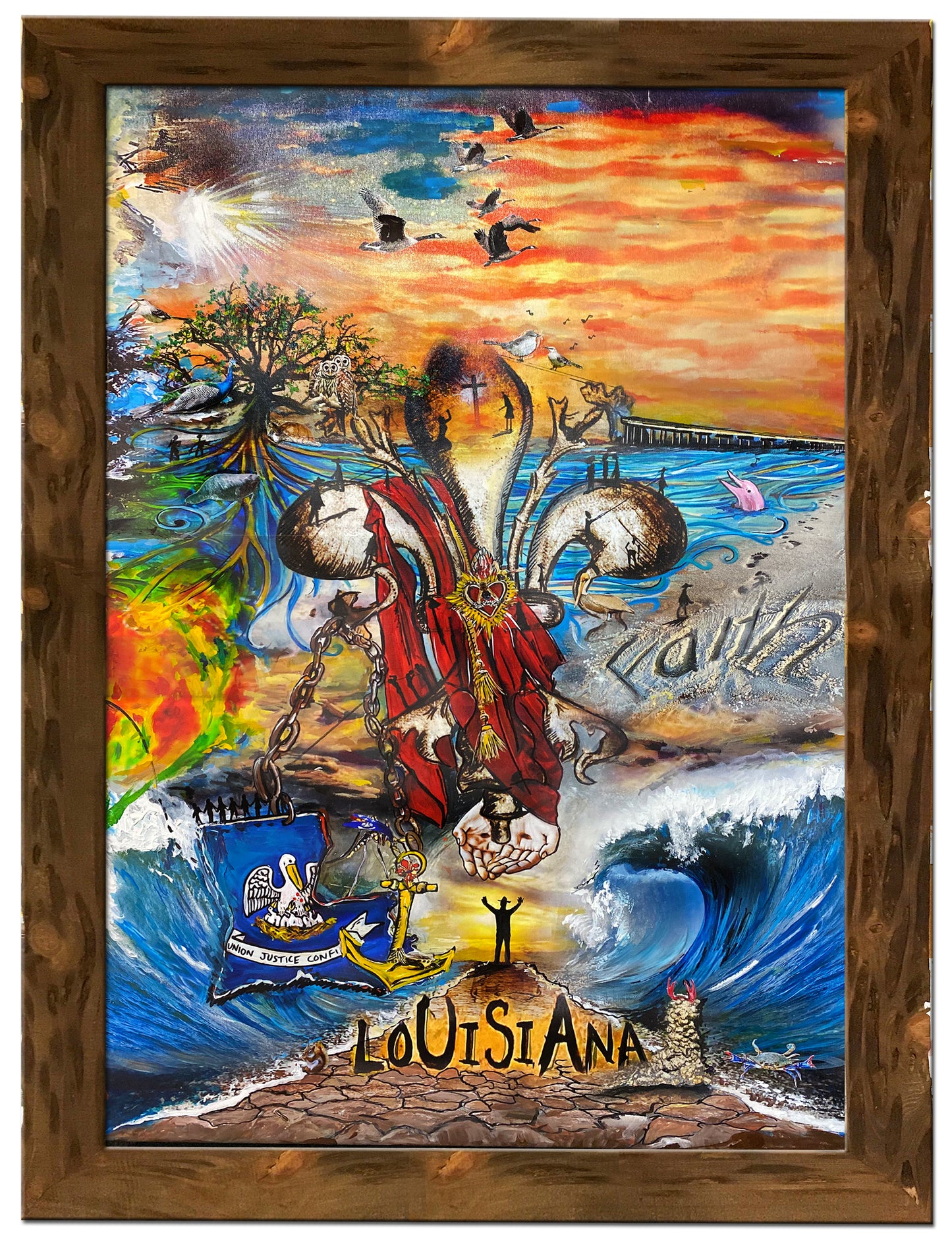 Candice Alexander, Fleur De Lis, Louisiana Artist, Acrylic Painting, Inspiration Pietre Bruegal, Calvary, Hurricane Laura, Hurricane Delta, Lake Charles, Southwest Louisiana, Faith, Hope Inspiring Art, Paige Vidrine, Mississippi, Texas, Ocean Springs, Fine Art, Geese, Crab, Peacock, Sallier Oak, Pinky, God, Jesus, Honey Bee, Anchor, Mocking Bird, Manatee, Barred Owl, Crawfish, Mosquito, Gulf of Mexico, McDonalds, Michael Boyer, Mike Boyer, SWLA Edit alt text