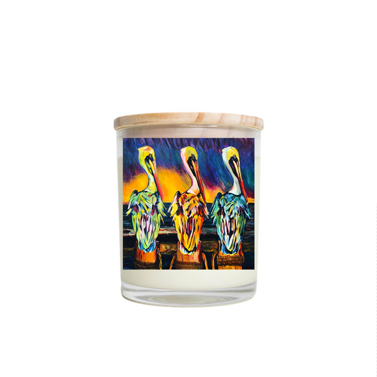 Three Pelicans Candle