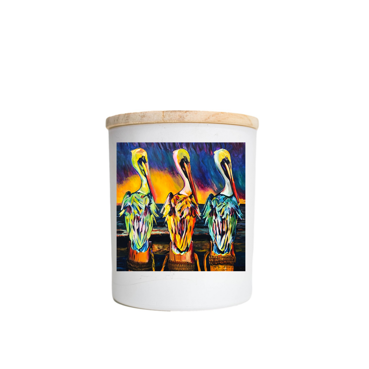 Three Pelicans Candle