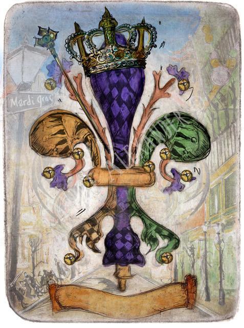 Candice Alexander Fleur De Lis Mardi Gras Jester King Design Fleur De Lis art by Candice Alexander, Louisiana Artist